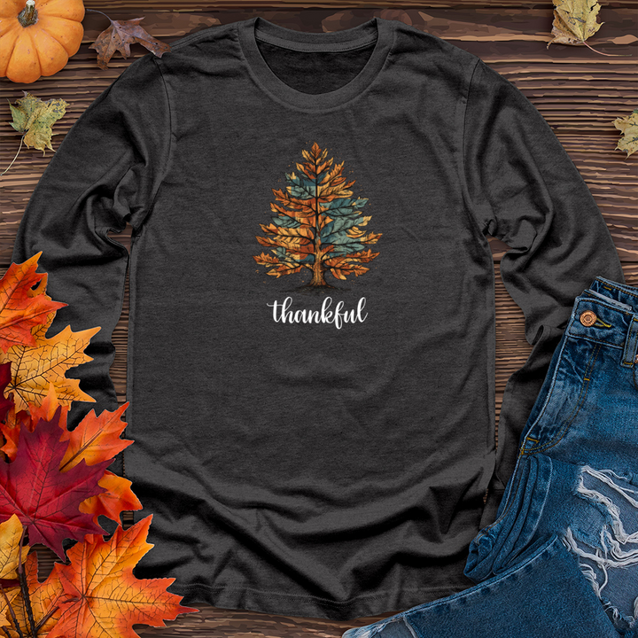 Vintage Cozy Plaid Pine Tree Long Sleeve Tee
