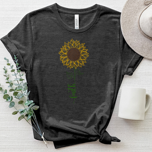 Mandala Faith Flower Stem Heathered Tee