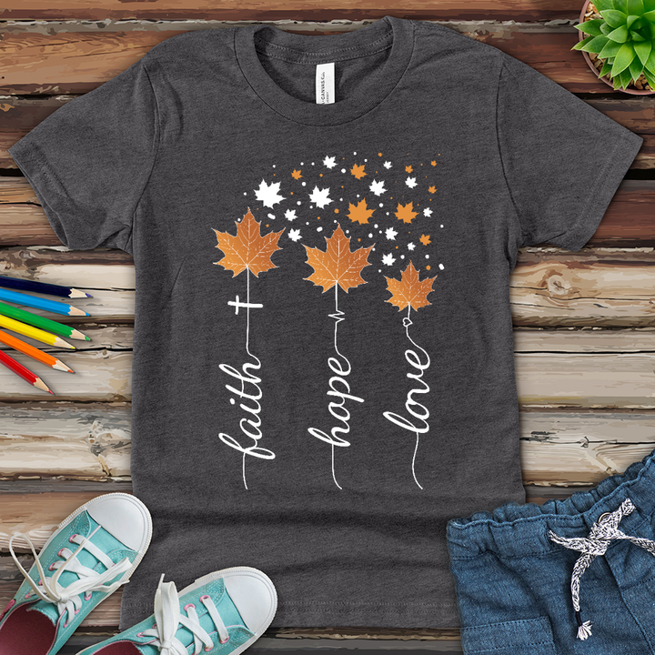 Faith Hope Love Autumn Youth Heathered Tee