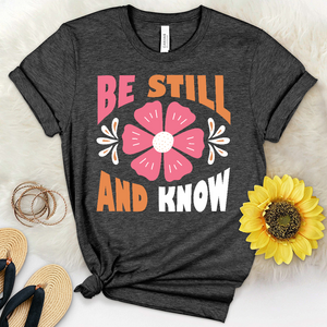 Be Still Flower Art Heathered Tee