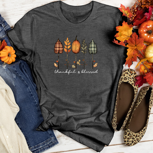 Retro Autumn Plaid Flannel Trio Heathered Tee