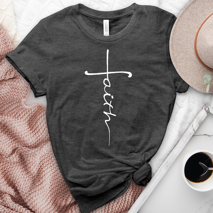 Faith Cross Heathered Tee