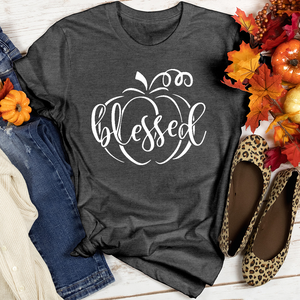 Fancy Blessed Pumpkin Heathered Tee