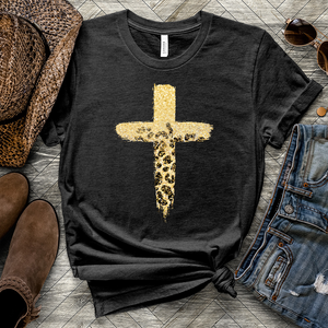 Leopard Cross Heathered Tee