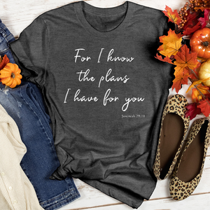 For I know The Plans Heathered Tee