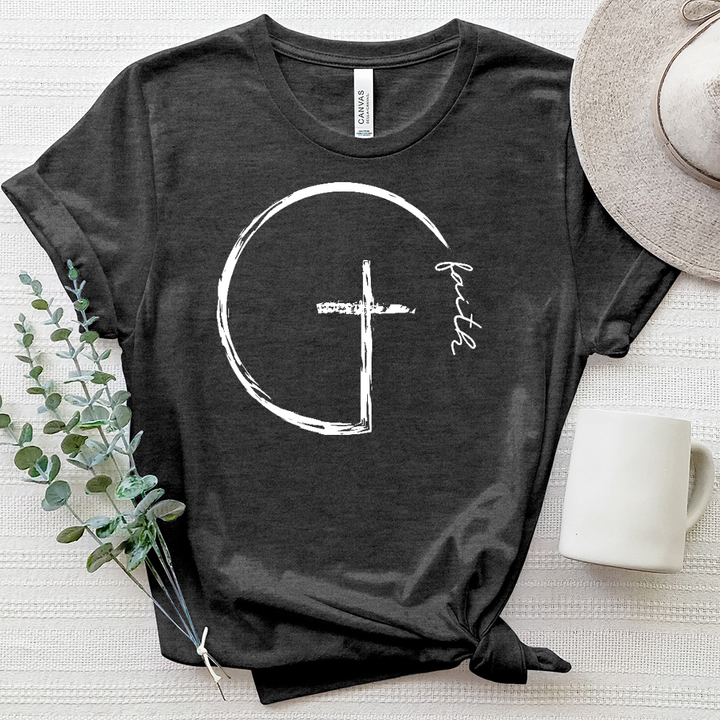 Faith Cross Circle Heathered Tee