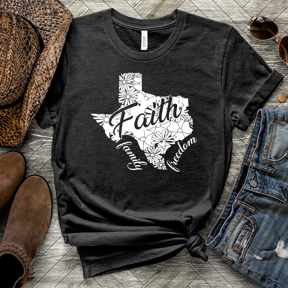 Faith Family Freedom Heathered Tee