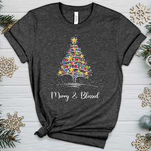 Merry & Blessed Star Heathered Tee