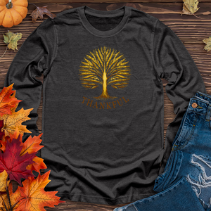 Vintage Harvest Festival Fall Themes Tree Long Sleeve Tee