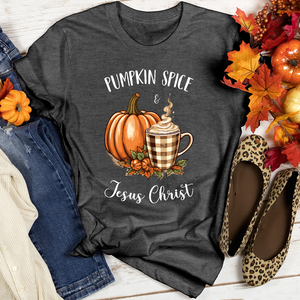 Pumpkin Spice & Jesus Heathered Tee