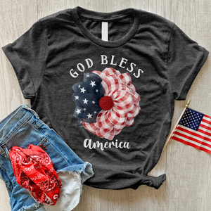 God Bless Wreath Heathered Tee