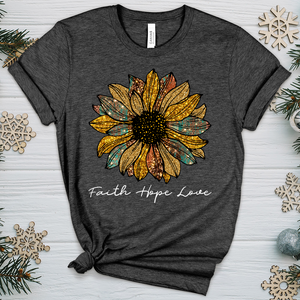 Faith Hope Love Sunflower V1 Tee