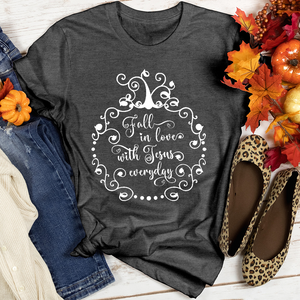 Fall in love with Jesus Heathered Tee