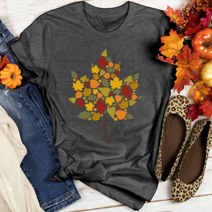 Thankful Leaf Stem Heathered Tee