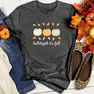 Orange Pastel Pumpkin Trio Heathered Tee