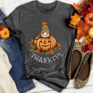 Thankful Happy Pumpkins Heathered Tee