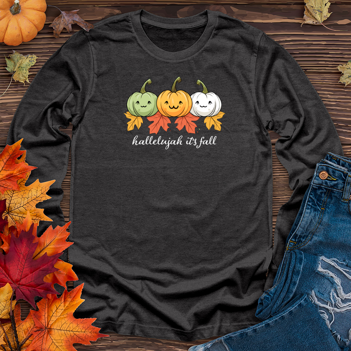 Pastel Pumpkin Trio Long Sleeve Tee