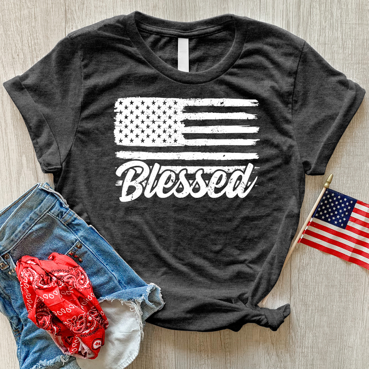 Blessed Flag Heathered Tee