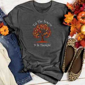 Vintage Landscape Fall Themes Tree Heathered Tee