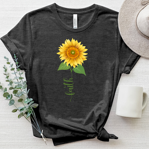 Faith Sunflower Mandala Heathered Tee