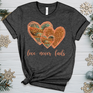 Love Never Fails V6 Heathered Tee