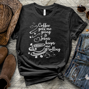 Jesus Gets Me Rolling Heathered Tee