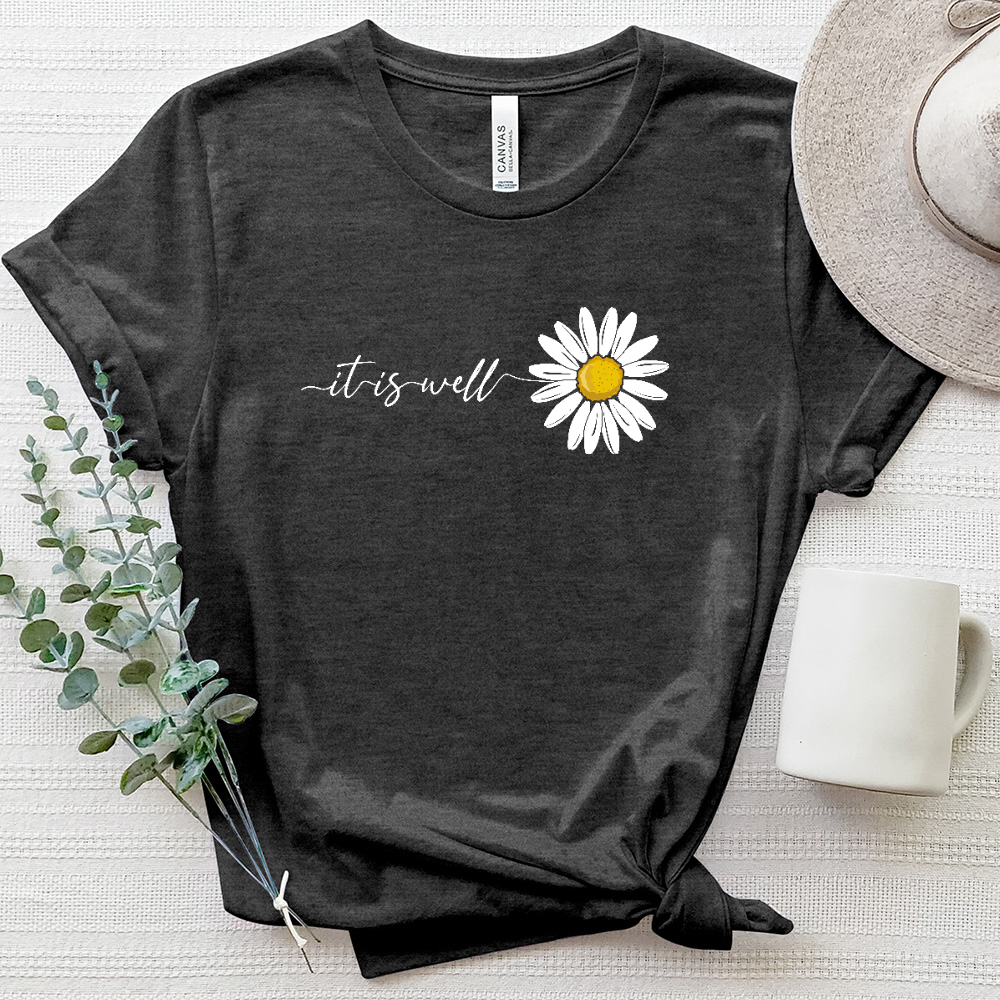 It is well Daisy Heathered Tee