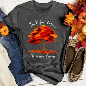 Watercolor Falling Leaves Heathered Tee