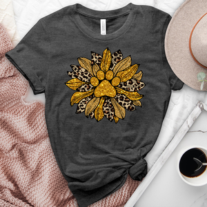 Paw print leopard sunflower heathered tee