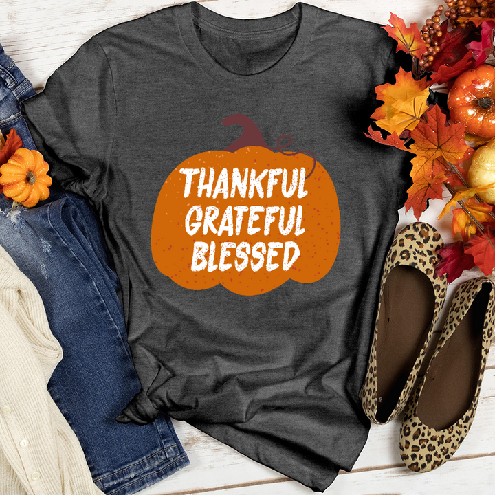 TGB Autumn Pumpkin Scene Heathered Tee