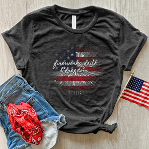 Fireworks Faith & Freedom Heathered Tee