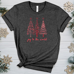 Joy To The World Pink Trees Heathered Tee