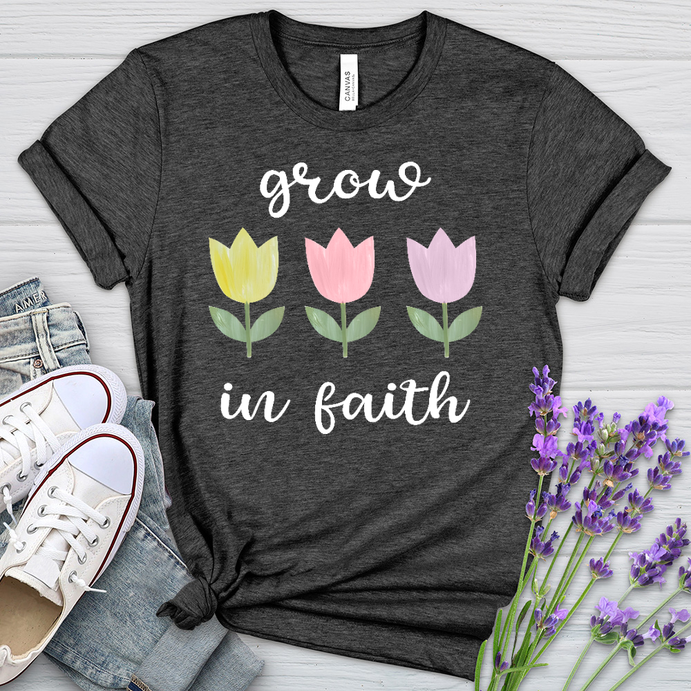 Grow In Faith Heathered Tee