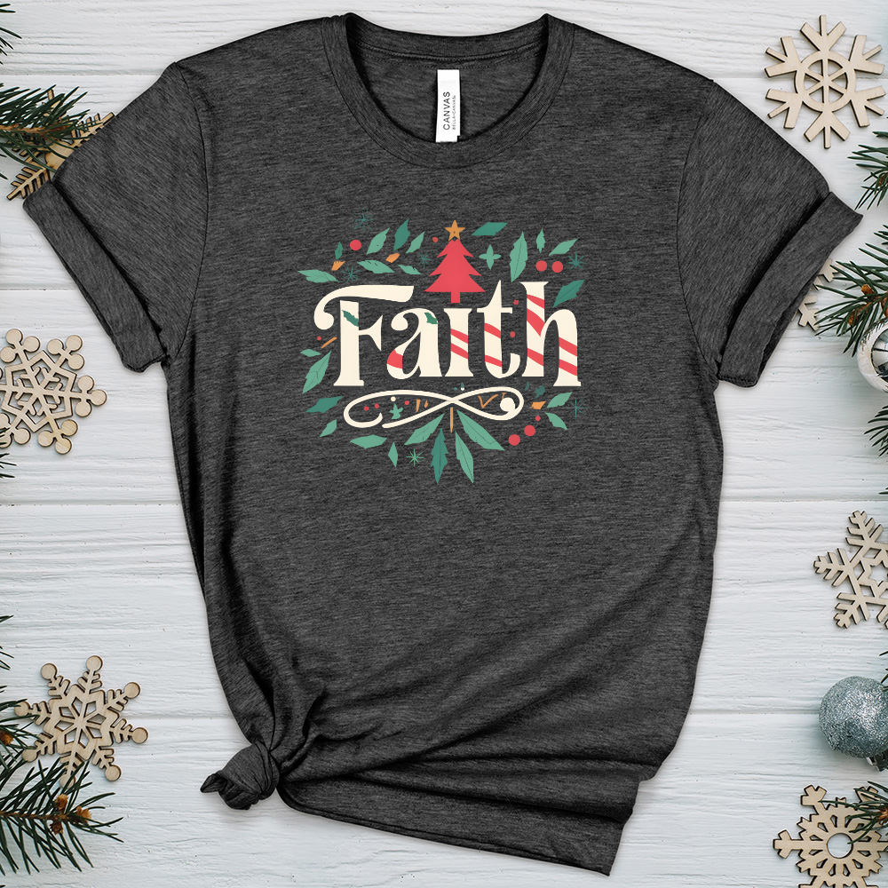 Faith Christmas Pattern Heathered Tee
