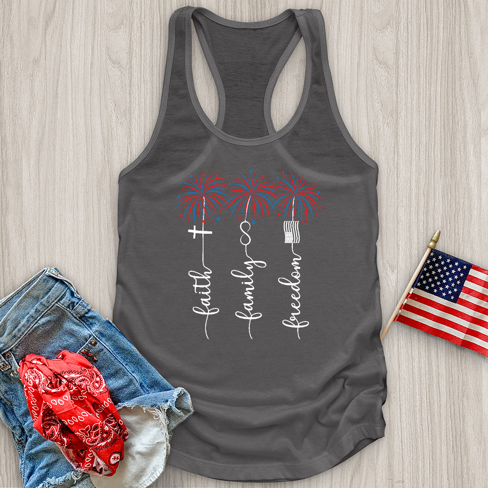 Faith Family Freedom Floral Tank Top