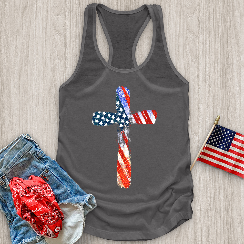 Red White Blue Cross Tank Top