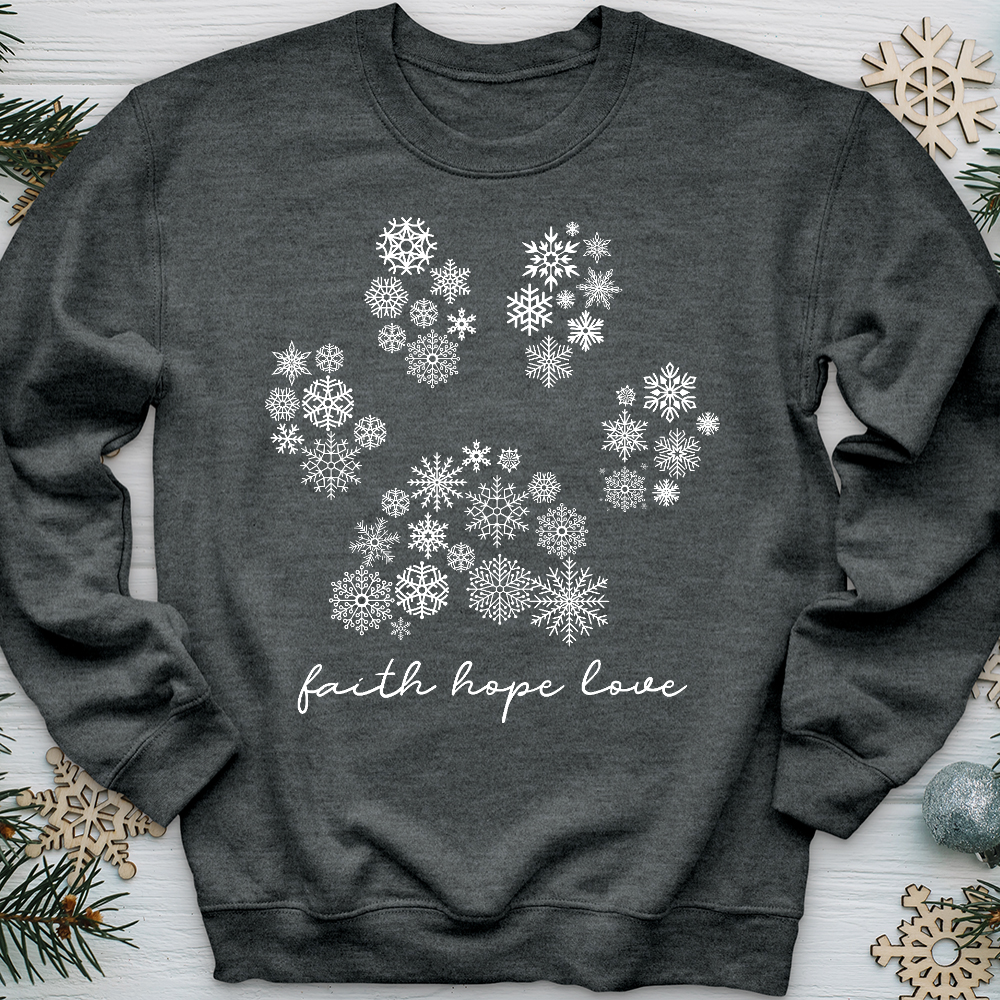 Snowflake Paw Print Crewneck