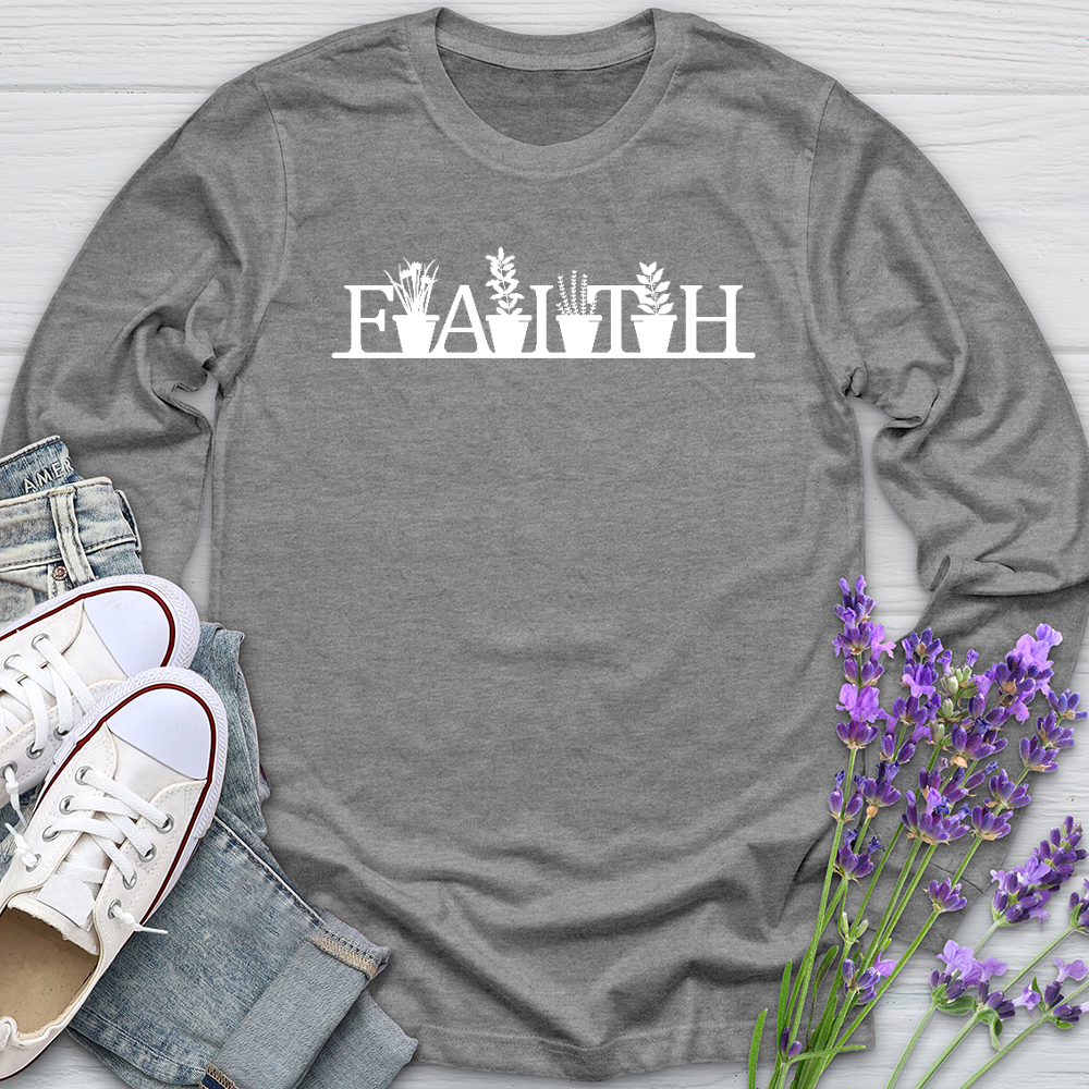 Faith Garden Letters Long Sleeve Tee