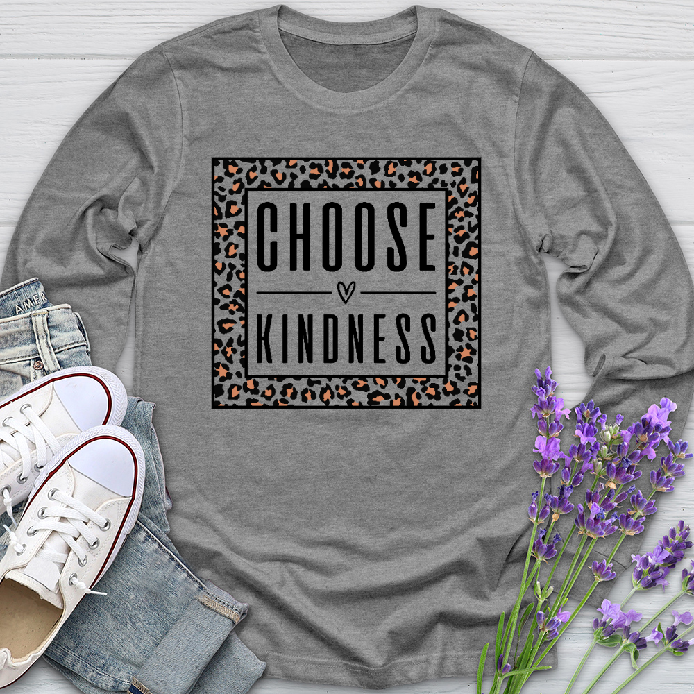 Choose Kindness Leopard Long Sleeve Tee