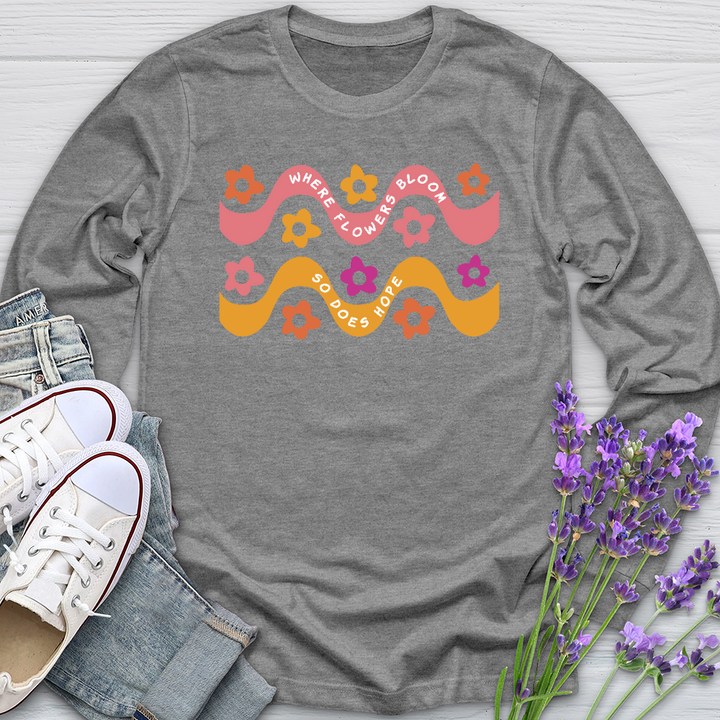 Where Flowers Bloom Daisy Pattern Long Sleeve Tee