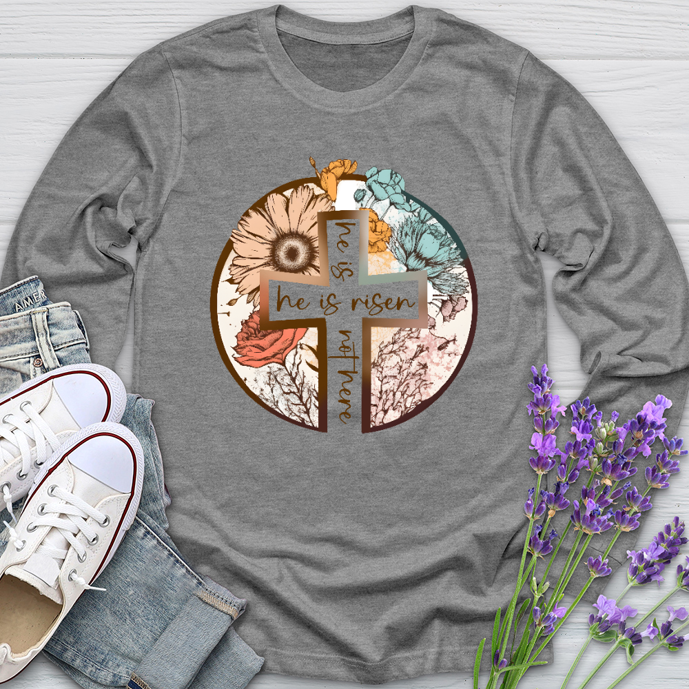 He Is Risen Cross Long Sleeve Tee