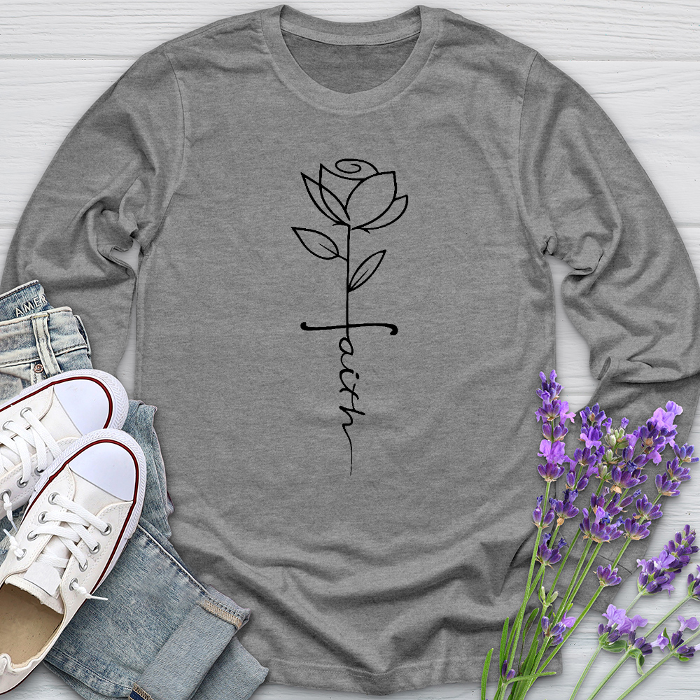 Faith Flower Stem Long Sleeve Tee