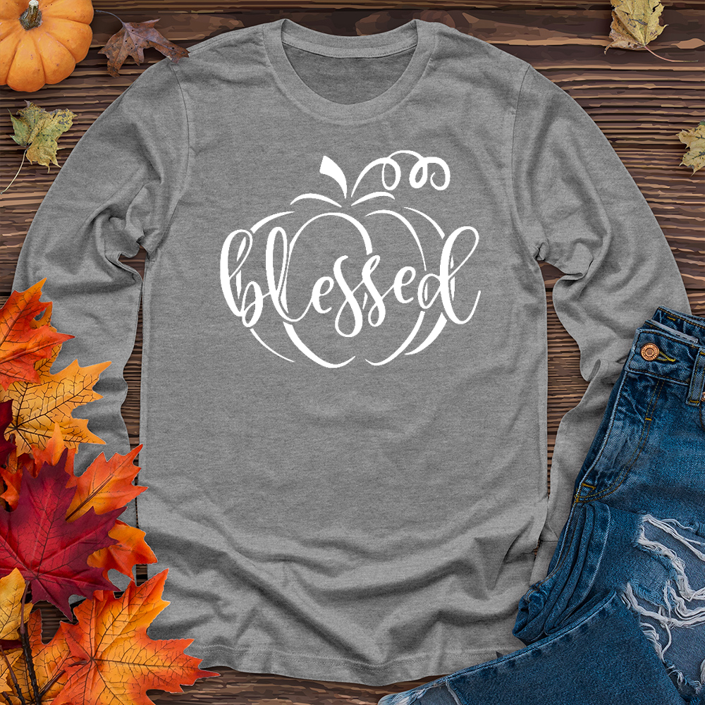 Fancy Blessed Pumpkin Long Sleeve Tee