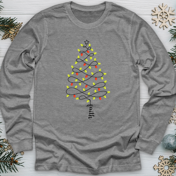 Faith Christmas Lights Long Sleeve Tee