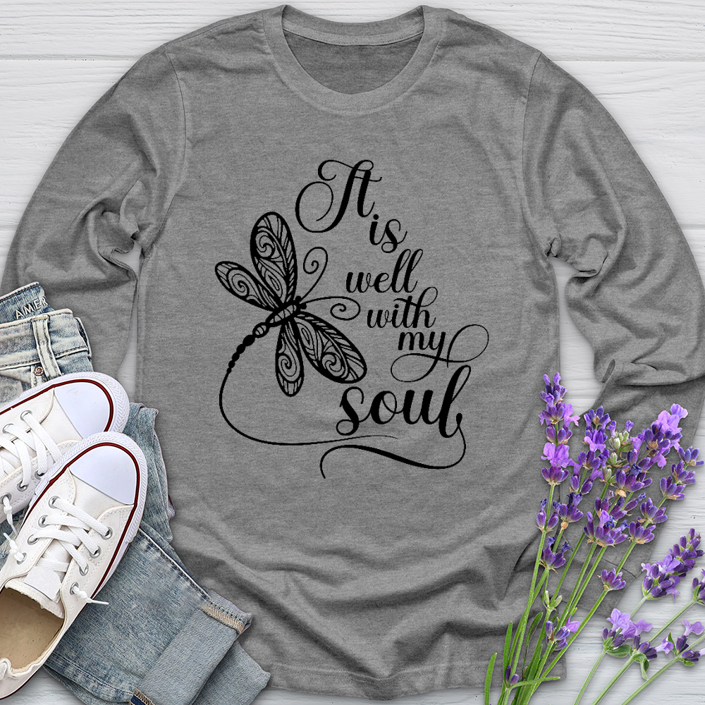 It Is Well Dragonfly Long Sleeve Tee