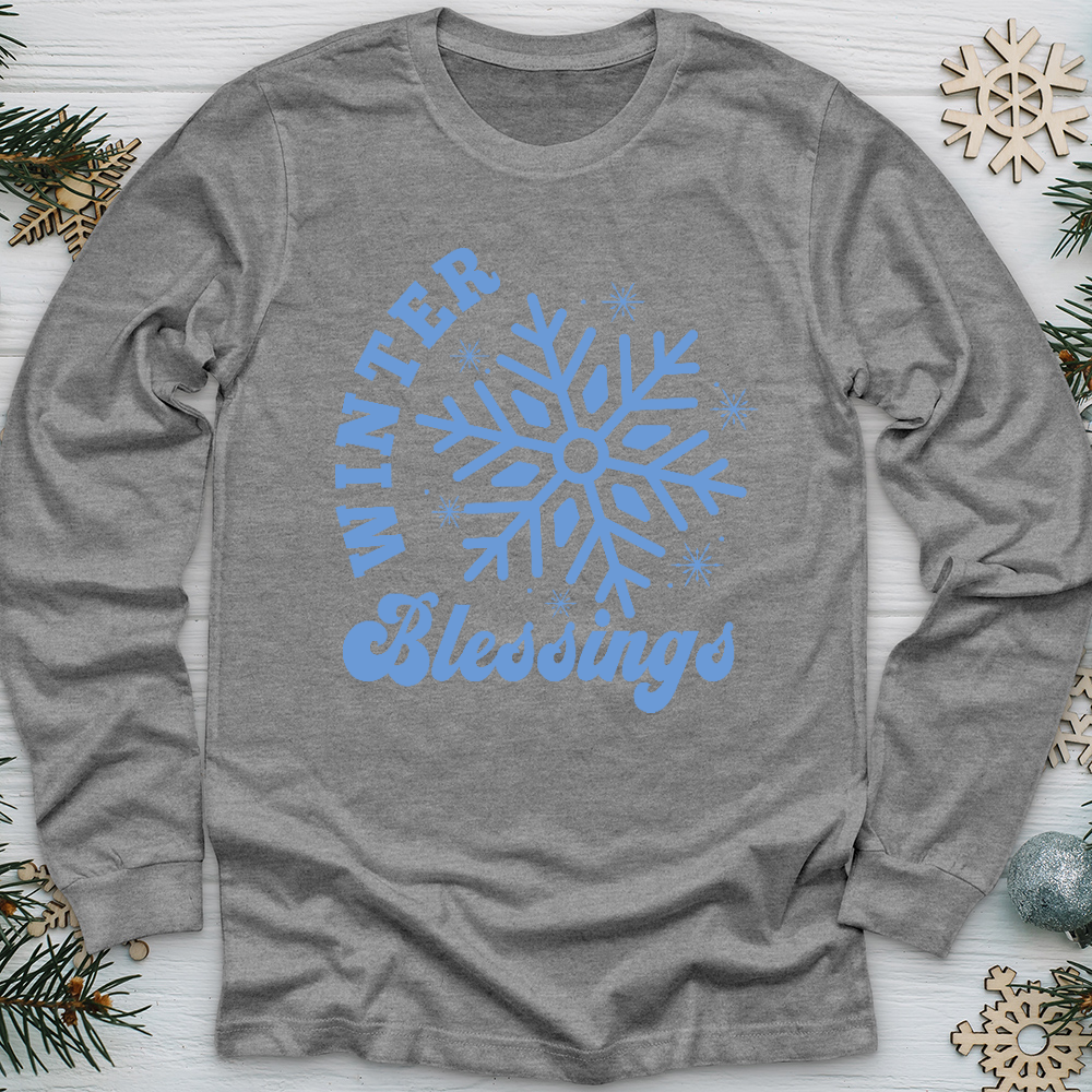 Blue Snowflake Long Sleeve Tee