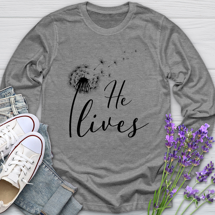 He Lives Dandelion Long Sleeve Tee