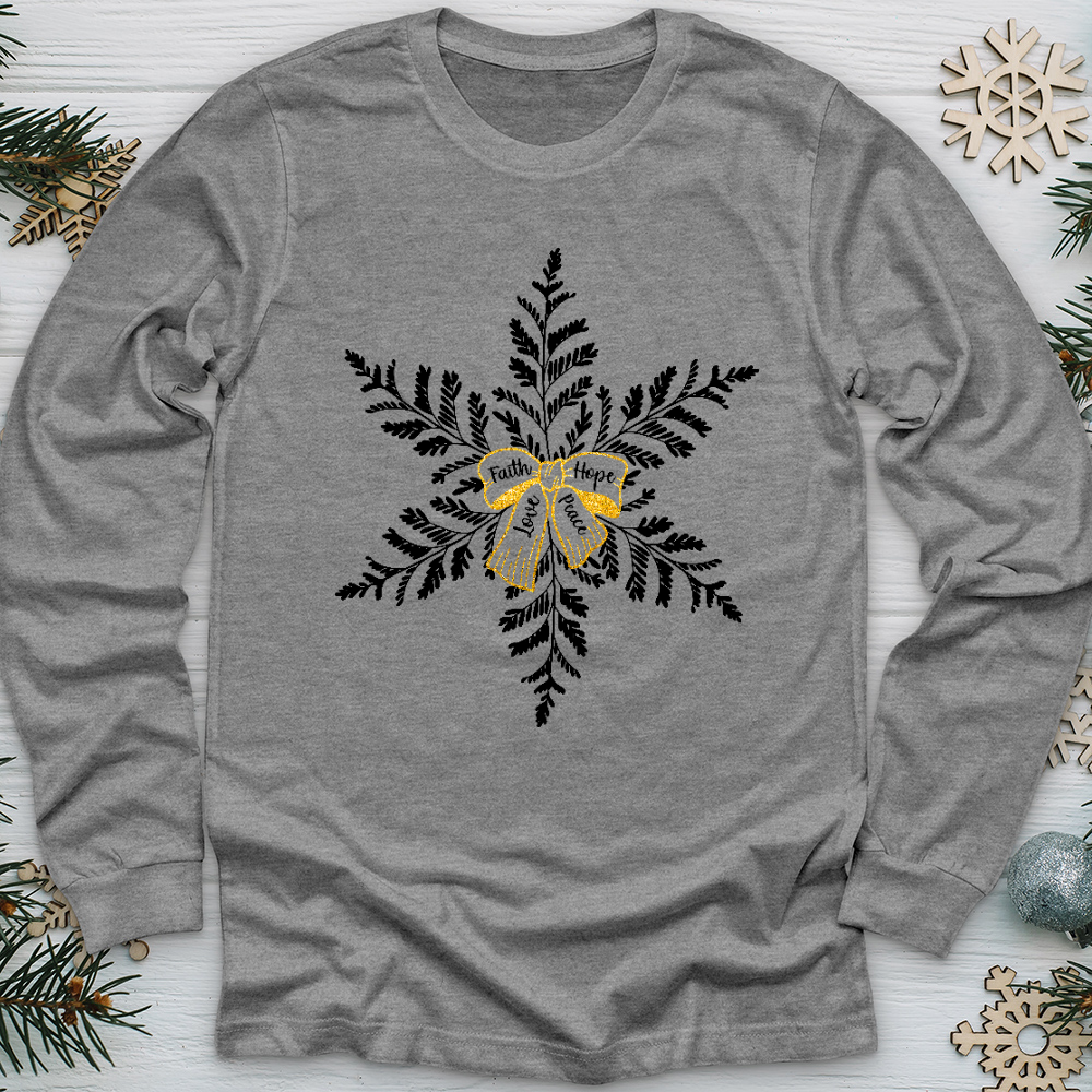 Faith Hope Love Peace Snowflake Long Sleeve Tee