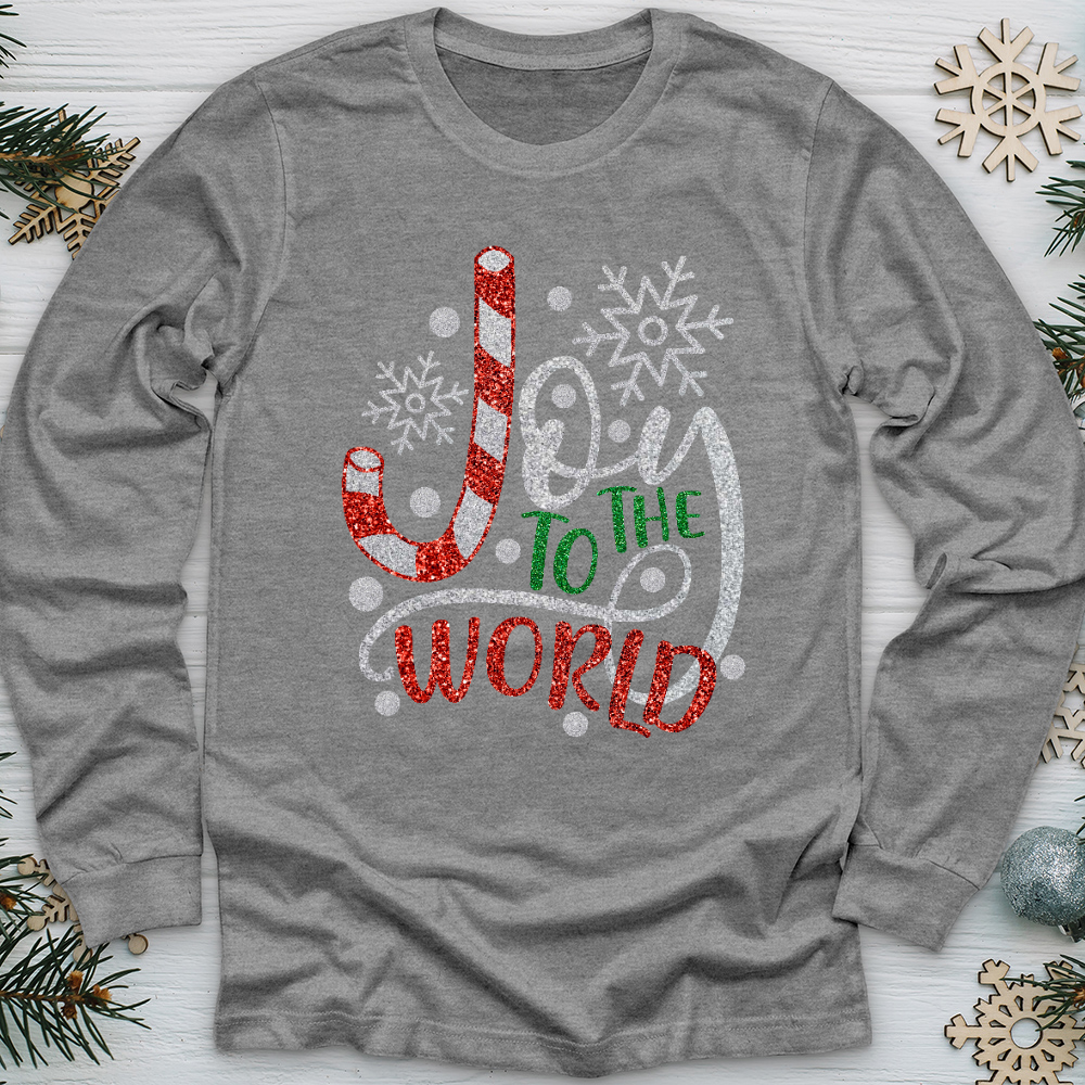 Joy To The World Candy Cane Long Sleeve Tee