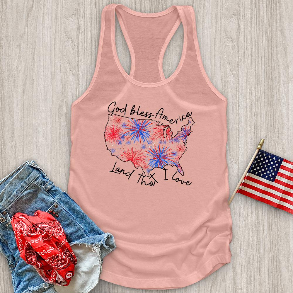 God Bless Fireworks Variation Tank Top